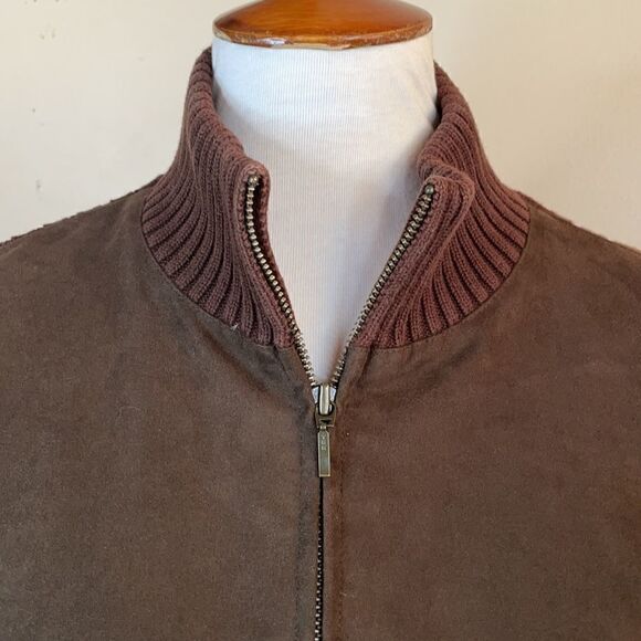Jones New York Sport Brown Suede Mixed Media Full Zip Jacket (Size: Large) - Picture 7 of 12